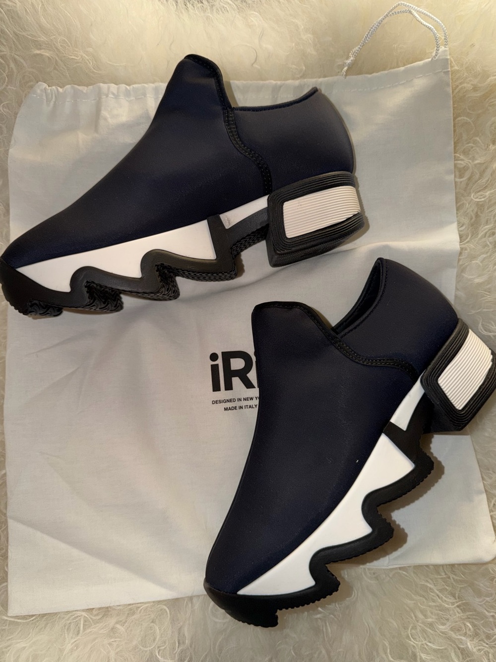 IRI NYC Black Slip-On Athletic Casual Shoes NEW w/ dust bag